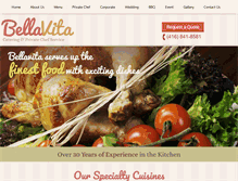 Tablet Screenshot of bellavitacatering.com